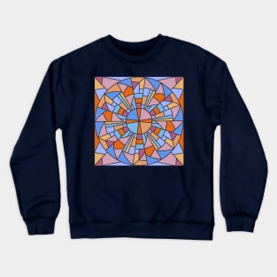 Art Deco Midcentury Vintage Stained Glass Mosaic Pattern Crewneck Sweatshirt